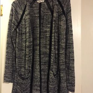 Artisan NY gray and black long cardigan.